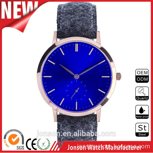 New style high quality 3ATM waterproof genuine leather thin luxury rose gold watch women